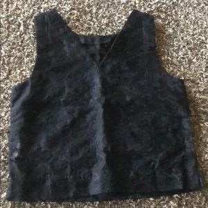 Black lace sleeveless tank top